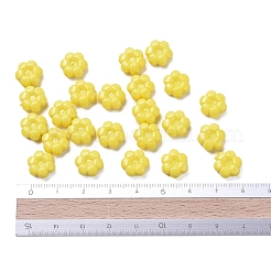 不透明なアクリルフラワービーズ  きいろ  10x5mm  穴：1.5mm&nbsp;X-SACR-R821-06