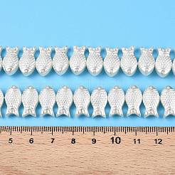 透明スプレー塗装ガラスビーズ連売り  魚  ベージュ  8.5x15.5x5.5mm  穴：0.8mm  約49個/連  16.14インチ（41cm）&nbsp;GLAA-N001-44