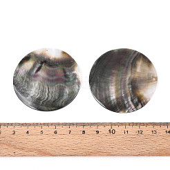 天然石ブラックリップシェルペンダント  ディスクチャーム  50x2mm  穴：1.5~1.6mm&nbsp;BSHE-T014-41C