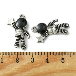 合金エナメルチャーム  星のチャームを持つ宇宙人  アンティークシルバー  25x17x4.5mm  穴：1.8mm&nbsp;FIND-R146-06