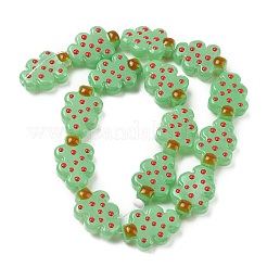 クリスマステーマの透明ガラスエナメルビーズ  クリスマスツリー  染め＆加熱  春の緑  22x16x8mm  穴：1.4mm&nbsp;LAMP-B028-02