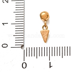 304ステンレススチールチャーム  中にシリコーンを使って  三角形の円錐形のチャーム  ゴールドカラー  13mm  穴：0.6mm&nbsp;CU-CBAB6EC-17G