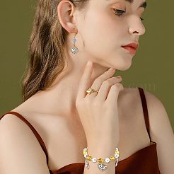 40スタイルラック合金エナメルペンダント10個  クリスタルラインストーン付き  カドミウムフリー＆ニッケルフリー＆鉛フリー  ライトゴールド  ハート＆フラットラウンド  ミックスカラー  17~20x17~17.5x3.5mm  穴：1.5~1.6mm  4個/スタイル&nbsp;ENAM-NB0001-65