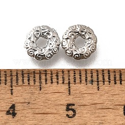 真鍮ビーズ  カドミウムフリー＆ニッケルフリー＆鉛フリー  フラットラウンド  プラチナメッキ  6.5x1.5mm  穴：1.6mm&nbsp;KK-M318-07P