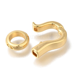 真鍮製折りたたみ式クラスプ  カドミウムフリー＆ニッケルフリー＆鉛フリー  リング  18KGP本金メッキ  21mm  ラウンド：9.5x9.5x3mm  クラスプ：16.5x9.5x4mm&nbsp;KK-K389-015G
