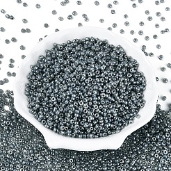 8/0 ガラスシードビーズ  セイロン  ラウンド  グレー  3mm  穴：1mm  約2222個/100g&nbsp;X1-SEED-A011-3mm-156