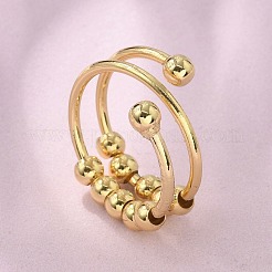 女性用回転式指輪  真鍮製ハンドスピナーリング  18KGP本金メッキ  12.5mm  内径：18mm&nbsp;RJEW-D302-01G-01