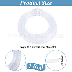 ブライダルドレスのバスル用中空 PVC ボーン  クリノリン骨抜き  丸ホース  透明  2mm  30 m /ロール&nbsp;FIND-WH0018-40B
