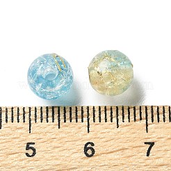 クリアクラックアクリルビーズ  ドローベンチスタイル  ラウンド  ツートン  ライトシーグリーン  8x7.5mm  穴：2mm  1923個/ 500g&nbsp;DACR-D300-01A-8mm