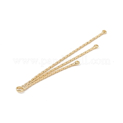 真鍮ボストンリンクチェーンタッセルビッグペンダント  ゴールドカラー  53x3x0.5mm  穴：1.2mmと2mm&nbsp;LS-KK-P227-04G