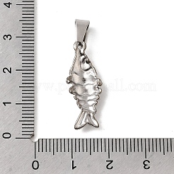 304ステンレスペンダント  ステンレス鋼色  魚  26x10x3.5mm  穴：7x5mm&nbsp;STAS-B167-12A-P