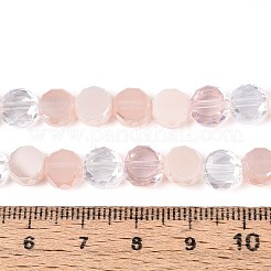 電気メッキガラスビーズセット  フラットラウンド  多面カット  ミスティローズ  7.5~8x4~5mm  穴：1~1.4mm  約25~27個/連  7.28~7.48インチ（18.5~19cm）&nbsp;EGLA-N022-03A-A08