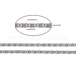 変色しにくい304ステンレススチール製ルマキナチェーン  スプールで  溶接されていない  ステンレス鋼色  3.7x1.5x0.8mm  約164.04フィート（50m）/ロール&nbsp;CHS-R009-13