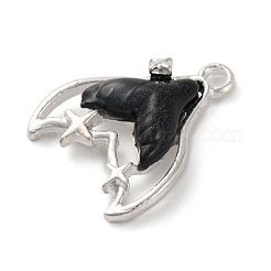 ラックメッキ合金樹脂ペンダント  魚尾  ブラック  18x15x4mm  穴：1.8mm&nbsp;FIND-Q116-02S-04