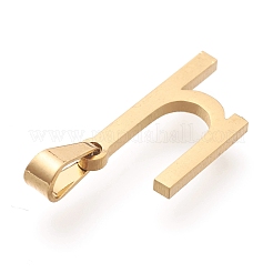 304ステンレスペンダント  ギリシャ語のアルファベット  文字.m  17x9x1mm  穴：3x5.5mm&nbsp;X-STAS-F265-01M-G