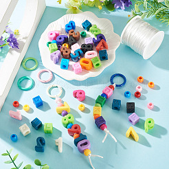キットを作るDIYブレスレット  アクリルビーズやアクリルビーズを含む  ミックスカラー  19.5~21.5x13.5~14.5x13.5mm  穴：6.5mm&nbsp;DIY-TA0015-06