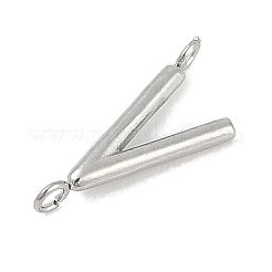 304ステンレススチールレターコネクタチャーム  ステンレス鋼色  V字  12x5x2mm  穴：1.2mm&nbsp;LS-STAS-M108-01P-22