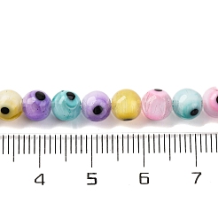 手作りナザールボンジュウランプワークビーズ連売り  ラウンド  カラフル  6mm  穴：0.6mm  約35個/連  14.37''（36.5センチメートル）&nbsp;LAMP-G164-09A