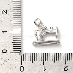 ラックメッキ真鍮チャーム  長持ちメッキ  カドミウムフリー＆鉛フリー  ミシン  プラチナ  9x13x4mm  穴：5x3mm&nbsp;KK-Z056-01P