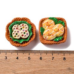 樹脂カボション  ブラウン  食べ物  24~28x21.5~29x10~12mm&nbsp;CRES-M002-09
