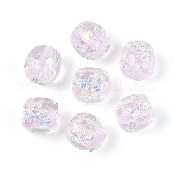 手作りのホイルランプワークビーズ連売り  バレル  アザミ  9.5~10x9.5~10mm  穴：1.2~1.8mm  約40個/連  15.75~16.14''（40~41センチメートル）&nbsp;FOIL-T008-01G