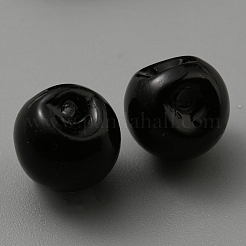 樹脂製模造パールボタン  キノコボタン  ブラック  8x8mm  穴：1.2mm&nbsp;RESI-WH0034-38A