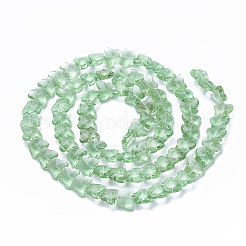 透明ガラスビーズ  多面カット  蝶  淡緑色  8x10x6mm  穴：1mm&nbsp;GLAA-Q066-10mm-B12