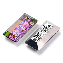 エンボスガラスラインストーンペンダント  長方形  多面カット  火山  20x10x5mm  穴：1.6mm&nbsp;GLAA-J101-07B-001VO