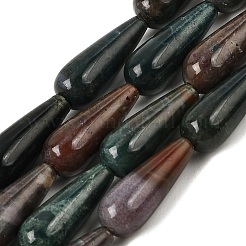 天然石インディアン瑪瑙ビーズ連売り  ティアドロップ  21x8mm  穴：1mm  約20個/連  16.61''（42.2センチメートル）&nbsp;GG-CBA0487-B01-8x21mm