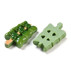 不透明樹脂模造食品デコデンカボション  串焼き  オリーブドラブ  34x19.5x8mm&nbsp;CRES-O002-02C