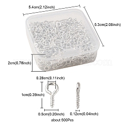 500本の鉄ネジアイピンペグベイル  片穴パーツ用  銀  10x5x1.2mm  穴：2.8mm&nbsp;FIND-YW0003-06S