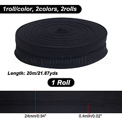 2ロール 40m 折り返しポリエステルリボン  フラット  ミックスカラー  1インチ（24mm）  約21.87ヤード（20m）/ロール  2roll /セット&nbsp;OCOR-NB0001-86