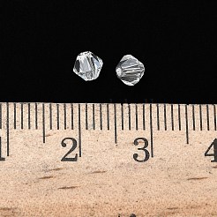 模造オーストリアクリスタルビーズ  グレードAAA  多面カット  双円錐形  透明  4x4mm  穴：0.7~0.9mm&nbsp;X-SWAR-F022-4x4mm-001
