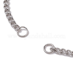 304ステンレススチールチェーンブレスレットの作り方  丸カンとカニカン付き  プラチナ  6-3/4インチ（17cm）&nbsp;AJEW-JB01212-02