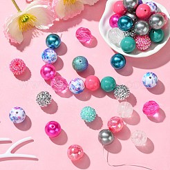 DIY フーセンガム風 ジュエリー セット作成キット  アクリルビーズや鉄ビーズなど  合金クラスプ  エンドチェーン  ワイヤー  ミックスカラー  19~20x18.5~19.5mm  穴：2~3mm&nbsp;DIY-CJC0009-08B