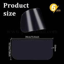 アルミ縁取り付きペットヘルメット安全フェイスガード6個  長方形  透明  197x390x0.8mm&nbsp;AJEW-PH0008-09