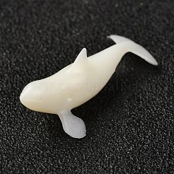 クジラの形をしたプラスチックの装飾  蓄光/暗闇の中で光る  DIYシリコンモールド用  ホワイト  25x12x9.5mm  箱：40x34.5x18.5ミリ&nbsp;DIY-F066-18