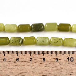 天然岫岩のヒスイのビーズ連売り  バレル  9.5~10.5x6~7mm  穴：0.7mm  約38個/連  15.16~15.35インチ（38.5~39cm）&nbsp;G-N346-01B-12