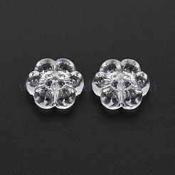 透明なアクリルビーズ  花  透明  12.5x13x4mm  穴：1.2mm&nbsp;X-TACR-T003-34