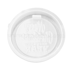 DIYペンダントシリコンモールド  レジン型  UVレジン用  エポキシ樹脂工芸品作り  ホワイト  ラウンド  69x11.5mm  穴：11.5x2mm&nbsp;LS-SIL-M015-02B