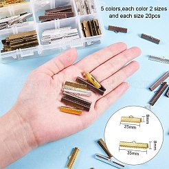 アイアン製カシメリボン止めエンドパーツ  ミックスカラー  14x10.8x3cm  200個/セット&nbsp;IFIN-PH0023-32