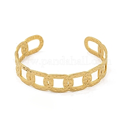 304ステンレススチール製オーバルオープンカフバングル（女性用）  ゴールドカラー  15mm  内径：2-1/2x2インチ（6.3x5cm）&nbsp;LS-BJEW-E100-05G
