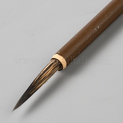 木製中国書道筆3本  ナイロンウールと動物の毛のブラシ  中国のxiaokaiまたは漢字の場合  サドルブラウン  240~252mm&nbsp;OFST-WH0014-005A