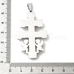 304ステンレスペンダント  宗教 イエス 十字架 チャーム  変色しない  ステンレス鋼色  49x29x6mm  穴：8x5mm&nbsp;STAS-G378-04P