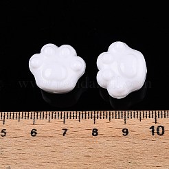 不透明なアクリルビーズ  キャッツクロー  ホワイト  16x18.5x13mm  穴：2.8mm  約217個/500g&nbsp;OACR-N137-58