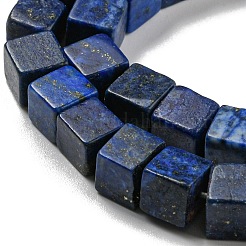 天然石ラピスラズリビーズ連売り  染め  キューブ  6~6.5x6~6.5x6~6.5mm  穴：1mm  約52個/連  14.96~15.16インチ（38~38.5cm）&nbsp;G-C084-E05-01