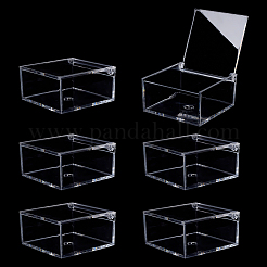 フリップ蓋付き透明アクリル包装箱  正方形  透明  8.2x8.2x4.15cm  内径：73x73x35.5mm&nbsp;LS-CON-WH0110-36A