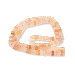 天然石ピンクアベンチュリンビーズ連売り  正方形  4x4x2.5~3mm  穴：1mm  約156~164個/連  15.08''（38.3cm）〜15.35''（39cm）&nbsp;G-I394-A12