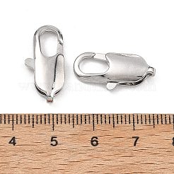 シェグレース 真鍮製ロブスタークラスプ  カドミウムフリー＆ニッケルフリー＆鉛フリー  長持ちメッキ  オーバル  プラチナメッキ  14x10x4mm  穴：4x1mm&nbsp;XGRQ2O347-271P