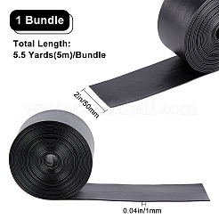 柔らかい平らな合成皮革コード  服飾材料  ブラック  50x1mm  約5.47ヤード（5m）/バンドル&nbsp;LC-WH0006-02A-01